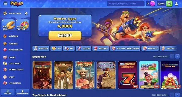 Descubre los mejores juegos en Pistolo Casino en línea España in Spain